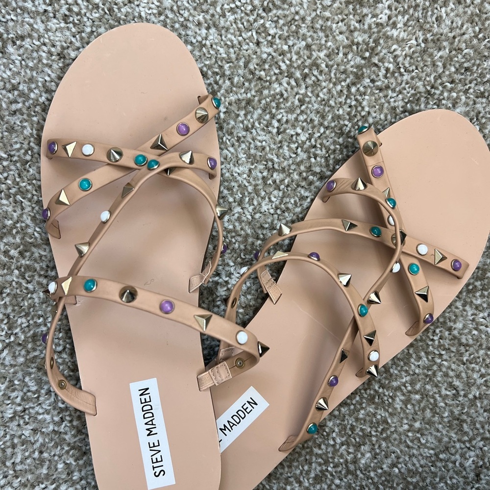 Steve Madden Women's Studded Sandals - Nude